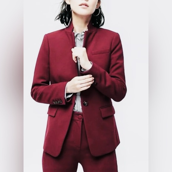 J Crew Regent Blazer in Four-Season Stretch Burgundy Size 4 NWT